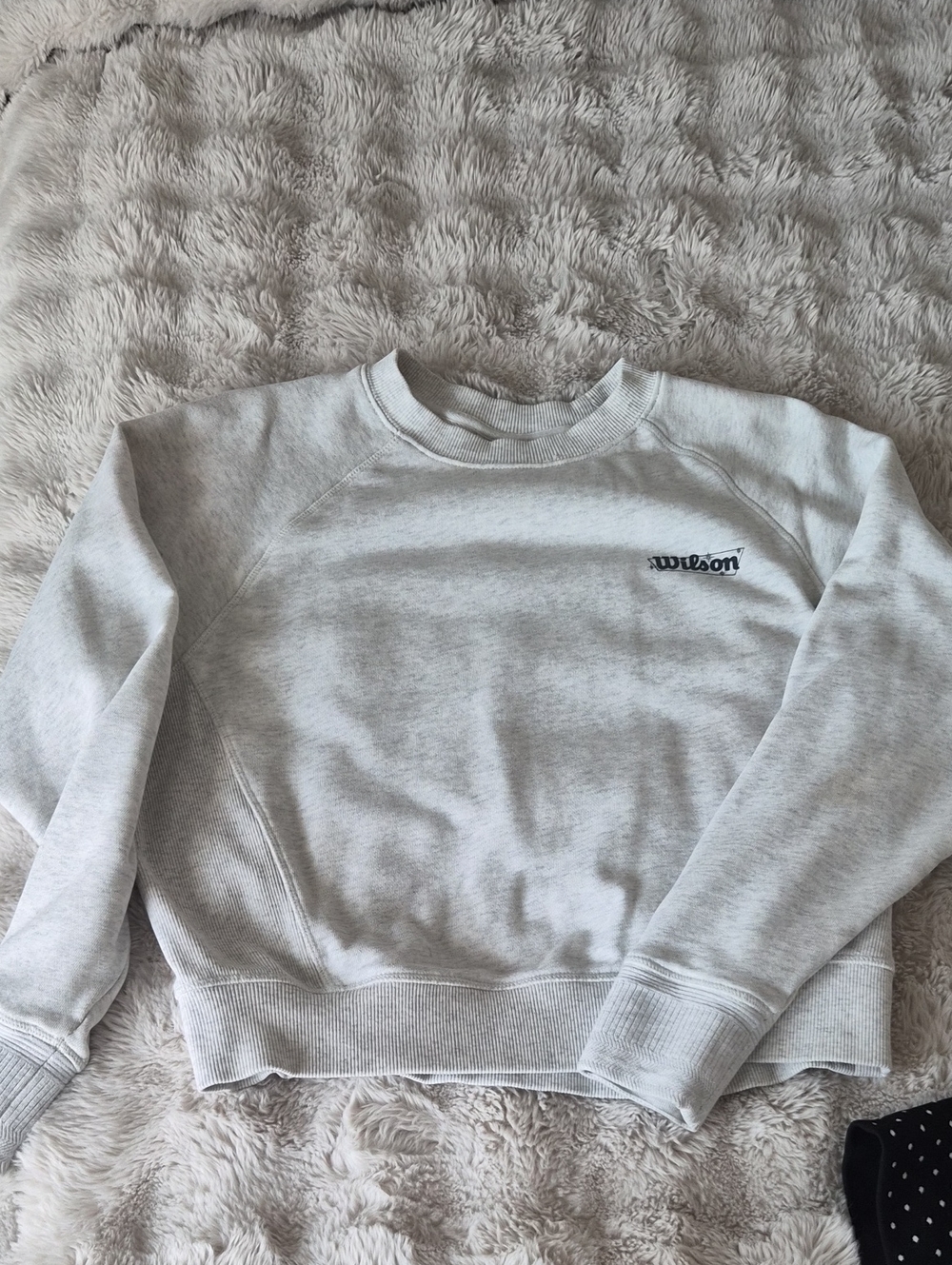 Wilson Heather Light Gray Crewneck Sweatshirt with Navy Logo